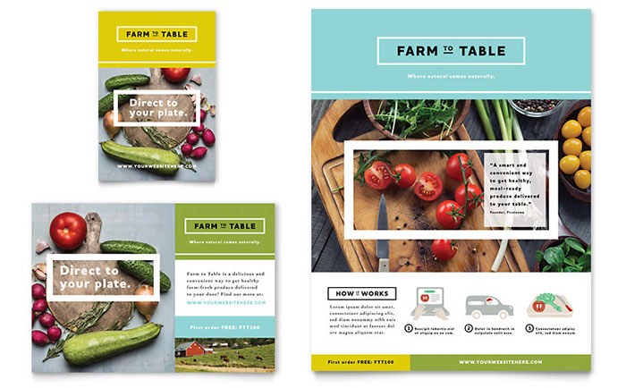 Organic Food Flyer Ad Template Design
