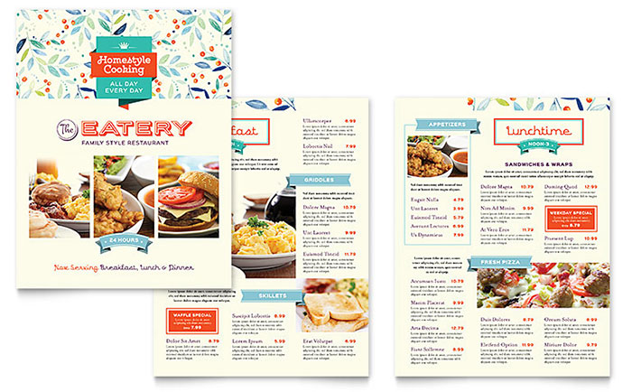 food menu design template