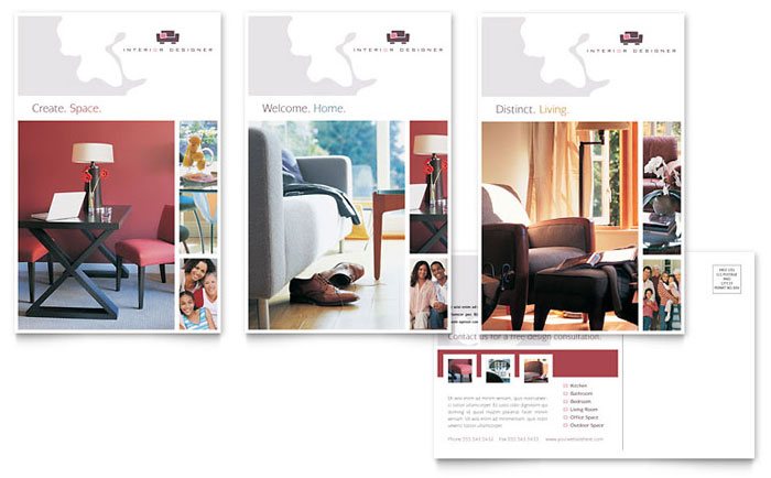 Interior Designer Postcard Template Design