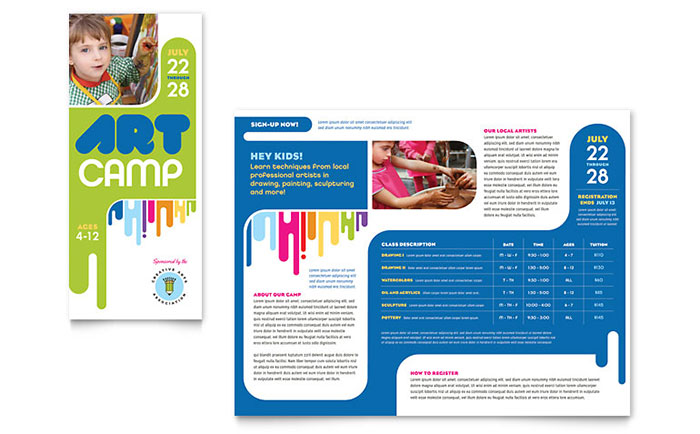 Kids Art Camp Brochure Template Design