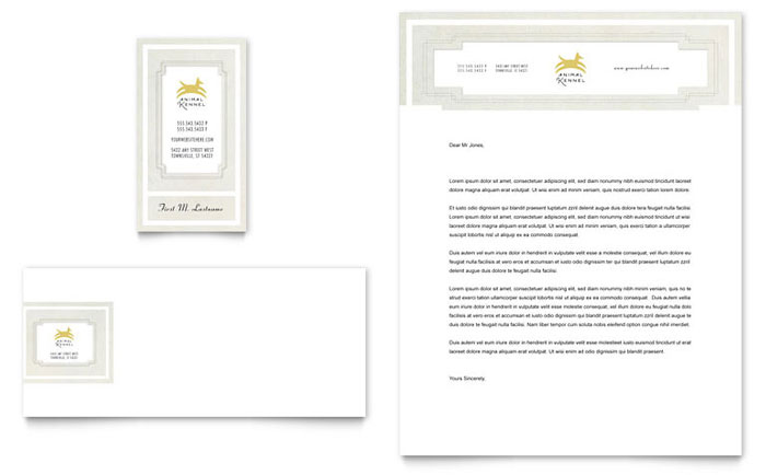 Pet Hotel & Spa Business Card & Letterhead Template Design for InDesign, Illustrator, Word, Publisher, Pages